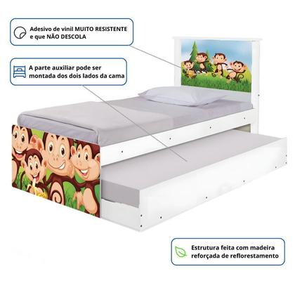 Imagem de Bi Cama Juvenil Zap com Cabeceira Safari Macaquinhos