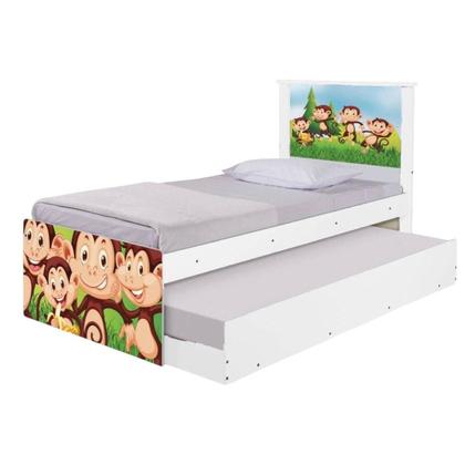 Imagem de Bi Cama Juvenil Zap com Cabeceira Safari Macaquinhos