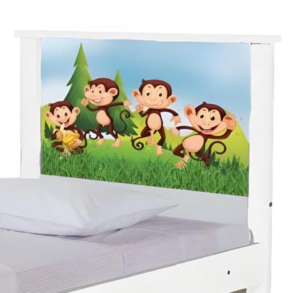 Imagem de Bi Cama Juvenil Zap com Cabeceira Safari Macaquinhos