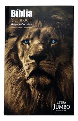 Imagem de Bíblia assembleia pentecostal letra Jumbo Extra Gigante E Harpa Capa Arabesco Dourada