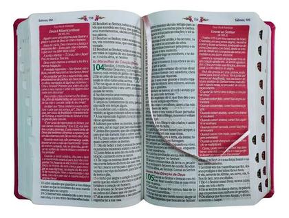 Imagem de Bíblia de estudo da mulher sábia  capa de luxo magnólia preto  com índice  full color