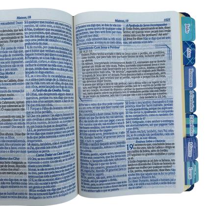 Imagem de Bíblia de estudo do Homem Sábio Clássica Azul com Abas adesivas e Capa dura