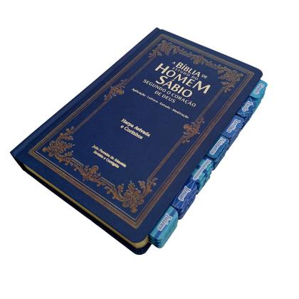 Imagem de Bíblia de estudo do Homem Sábio Clássica Azul com Abas adesivas e Capa dura