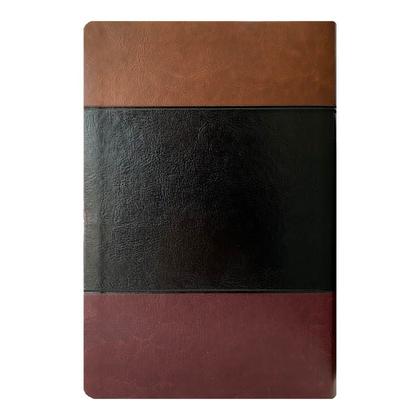Imagem de Bíblia De Estudo King James - Atualizada Full Color Capa Pu Tricolor Marrom, Preta E Bordô