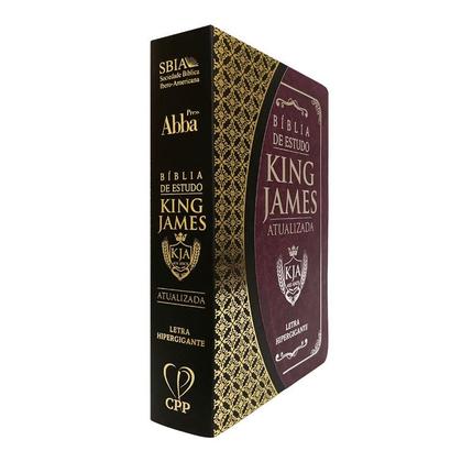 Imagem de Bíblia de Estudo King James Atualizada Vinho e Preto Cristã Evangélica Gospel Índice Crente Feminina Mulher Homem