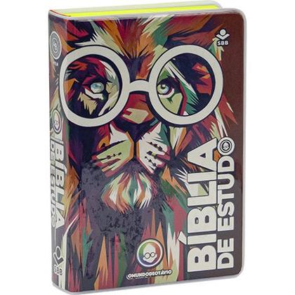 Imagem de Bíblia de Estudo para Crianças Kids O Mundo de Otávio Letras Grandes Maiúsculas Na Linguagem de Hoje NTLH Capa Leão