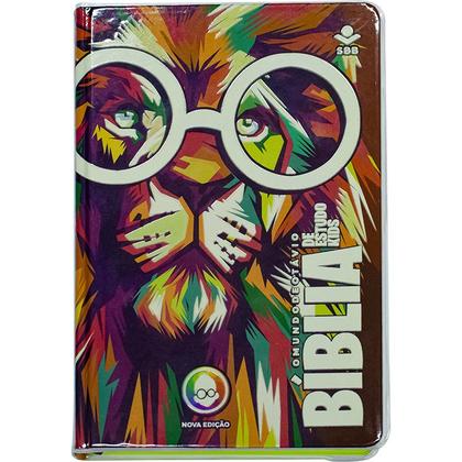 Imagem de Bíblia de Estudo para Crianças Kids O Mundo de Otávio Letras Grandes Maiúsculas Na Linguagem de Hoje NTLH Capa Leão