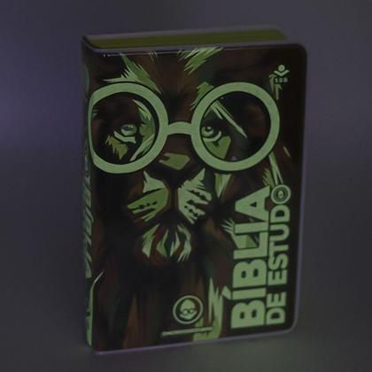 Imagem de Bíblia de Estudo para Crianças Kids O Mundo de Otávio Letras Grandes Maiúsculas Na Linguagem de Hoje NTLH Capa Leão