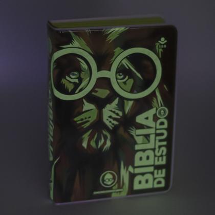 Imagem de Bíblia de Estudo para Crianças Kids O Mundo de Otávio Letras Grandes Maiúsculas Na Linguagem de Hoje NTLH Capa Leão