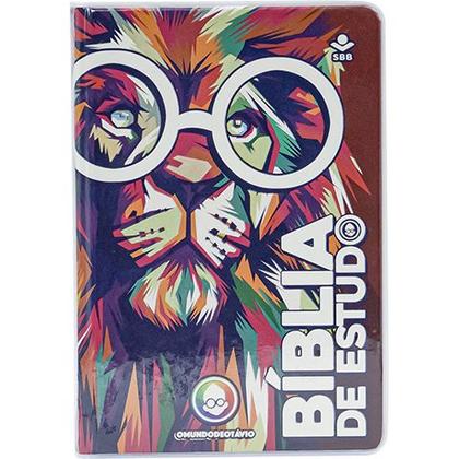 Imagem de Bíblia de Estudo para Crianças Kids O Mundo de Otávio Letras Grandes Maiúsculas Na Linguagem de Hoje NTLH Capa Leão