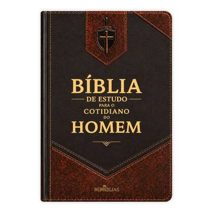 Imagem de Bíblia de Estudo para o Cotidiano do Homem Preta e Marrom NVAA João Ferreira de Almeida - Capa Dura