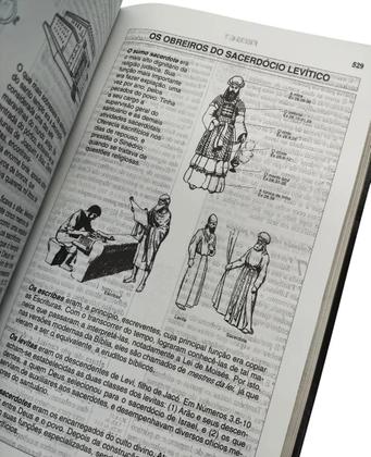 Imagem de Biblia de estudo pentecostal com harpa cristã  média  arc  preta  cpad