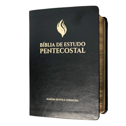 Imagem de Biblia de estudo pentecostal  média  arc edição 95  preta  cpad
