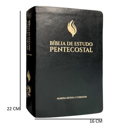 Imagem de Biblia de estudo pentecostal  média  arc edição 95  preta  cpad