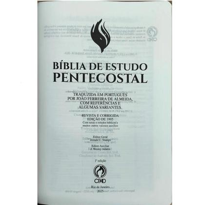 Imagem de Biblia de estudo pentecostal  média  arc edição 95  preta  cpad