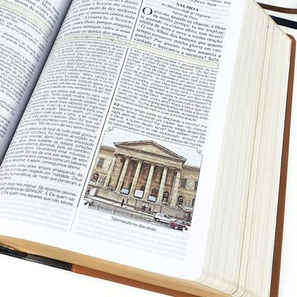 Imagem de Bíblia de Estudo Spurgeon  King James 1611  Letra Grande  Luxo Marrom e Preta - BV Books