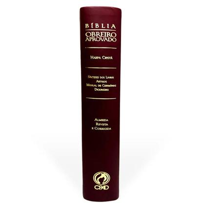 Imagem de Bíblia do Obreiro Aprovado VINHO com Harpa Cristã Manual de Cerimonias Dicionário Versão Almeida Revista e Corrigida ARC