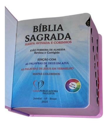 Imagem de Biblia Feminina Adolescente Para Bolsa Pentecostal Assembleia Batista Universal Harpas Coros Promessas Índice