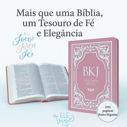 Imagem de Bíblia Feminina King James Fiel 1611 Versão Rose Letra Grande Luxo, Conforto Visual E Impacto Espiritual Numa Só Edição
