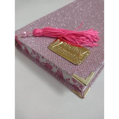 Imagem de Bíblia Feminina Perolada Glitter Letra Gigante com Harpa e Capa Protetora