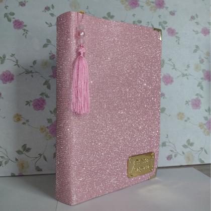 Imagem de Bíblia Feminina Perolada Glitter Letra Gigante com Harpa e Capa Protetora
