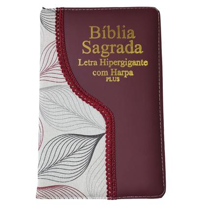 Imagem de Bíblia Hiper Gigante PLUS Harpa Zíper Índice Almeida Corrigida ARC Palavras Jesus e Edição Promessas