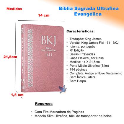 Imagem de Bíblia King James BKJ 1611 Ultrafina Slim Rosa