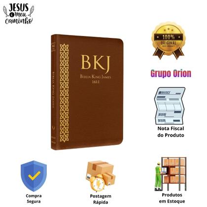 Imagem de Biblia King James Ultra Fina Capa Marrom Slim Luxo Bkj 1611