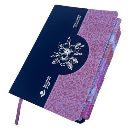 Imagem de Biblia Letra Supergigante sbb compacta Rosa e azul com abas adesivas