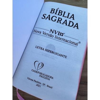 Imagem de Bíblia NVI Leão visual rosas  Com Índice Letras Grandes