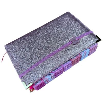 Imagem de Bíblia NVI Nude 100% Glitter Abas Adesivas coladas Cp dura acolcoada + Elástico rosa