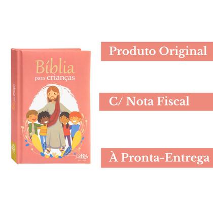 Imagem de Bíblia Para Crianças C/ Ilustrações Histórias Bíblicas ROSA - Todolivro