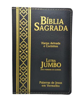 Imagem de Bíblia Pentecostal Evangélica Letra Jumbo Harpa + 640 Coros Preta