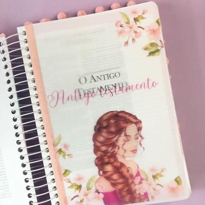 Imagem de Bíblia Sagrada Anote Espiral Magnólia Versão KING JAMES Letra Normal Capa Dura PERSONALIZADA