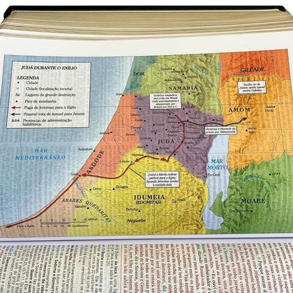 Imagem de Bíblia Sagrada BKJ 1611 King James Grande Fiel com Estudo Holman ACF Letra Normal Capa Luxo C/ Índice Preto e Marrom