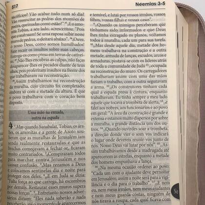 Imagem de Bíblia sagrada catolica cnbb luxo zíper bege