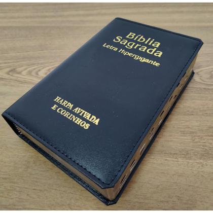 Bíblia Sagrada com Harpa Hiper Gigante ARC Almeida Revista Corrigida Luxo com Índice Capa Almofadada Imagem de Bíblia Sagrada com Harpa Hiper Gigante ARC Almeida Revista Corrigida Luxo com Índice Capa Almofadada
