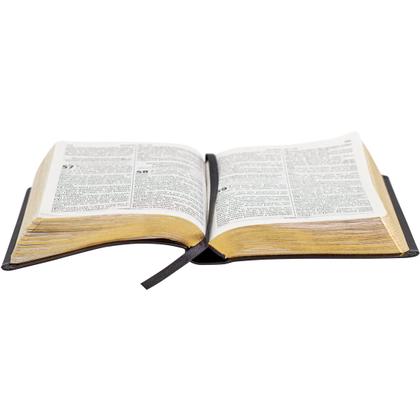 Imagem de Bíblia Sagrada Com Harpa Letra Gigante Palavras de Jesus em Vermelho Capa Luxo Preta