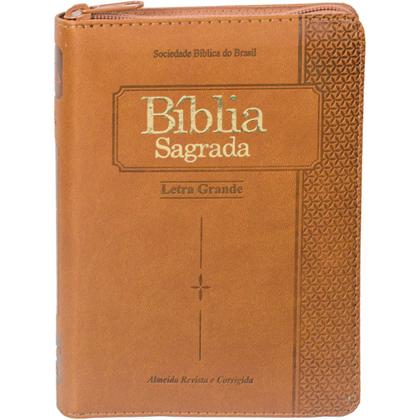 Imagem de BÍBLIA Sagrada com LETRA GRANDE de Zíper na Versão ARC Almeida Corrigida com índice editora SBB