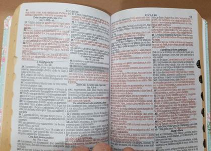 Imagem de Bíblia Sagrada da Mulher Letra Gigante Capa de Couro Lilás