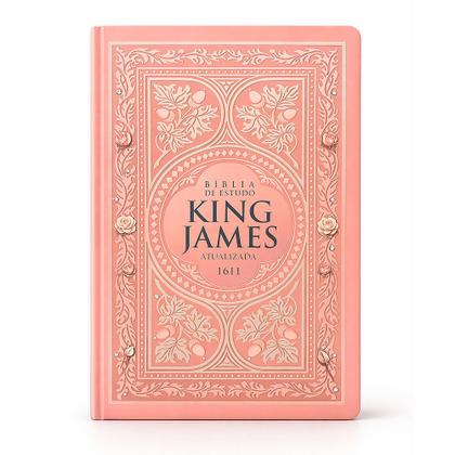 Imagem de Bíblia Sagrada De Estudo King James 1611 - Vintage Rosê - Capa Dura - 31x21cm