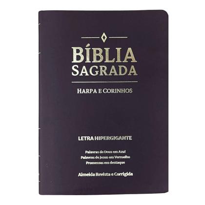 Imagem de Biblia sagrada evangelica letra hiper gigante arc almeida palavras de jesus em vermelho luxo harpa indice