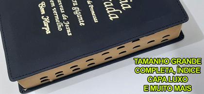 Imagem de Bíblia Sagrada feminina com letra Gigante Harpa e índice