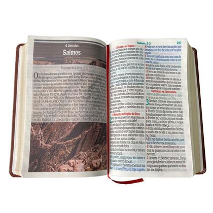 Imagem de Bíblia Sagrada Gigante Letra Jumbo ARC Almeida Revista Corrigida co Harpa Capa Arabesco Bordô - CPP