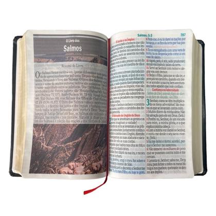 Imagem de Bíblia Sagrada Gigante Letra Jumbo ARC Almeida Revista Corrigida com Harpa Capa  Cruz Preta