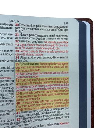 Imagem de Bíblia Sagrada Gigante Letra Jumbo ARC Almeida Revista Corrigida com Harpa Capa Dura Marrom