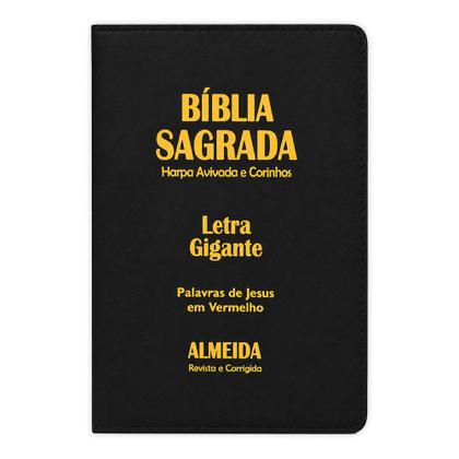 Imagem de Bíblia Sagrada - Gigante Ziper Agenda Preta  ARC - João Ferreira de Almeida - Harpa e Índice por Cores