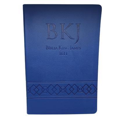 Imagem de Bíblia sagrada  king james 1611  ultra fina gigante  capa de luxo azul