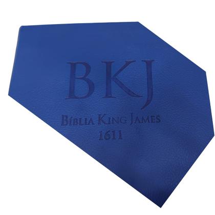 Imagem de Bíblia sagrada  king james 1611  ultra fina gigante  capa de luxo azul