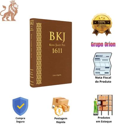 Imagem de Bíblia Sagrada King James Deus Fiel 1611 Letra Extra Gigante Capa Marrom BKJ